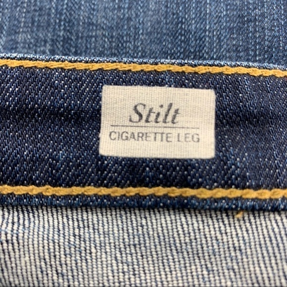 AG Jeans Stilt Cigarette Leg Distressed Dark Wash Cuffed Retro Low Rise SZ 8/29 - Picture 4 of 14